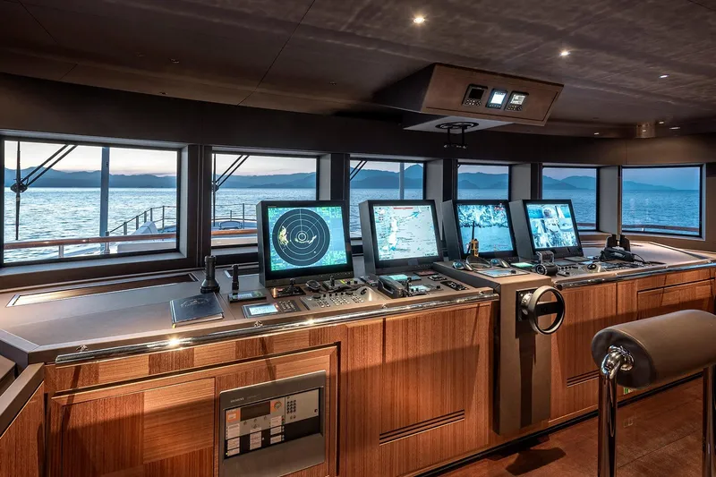 Sunrise Yacht Photos Pics Luxurious Yildiz 141 yacht bridge with advanced navigation systems, 2019 model.