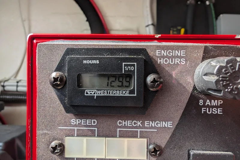  Yacht Photos Pics Engine hour meter showing 1299 hours on a 2020 Regal 38 Grande Coupe.