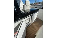 2023 Solaris Power 40 Open yacht interior with sleek cabinetry and seating.