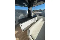 2023 Solaris Power 40 Open yacht interior with sleek cabinetry and seating.