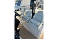 Luxurious seating on 2023 Solaris Power 40 Open yacht, featuring elegant white upholstery.