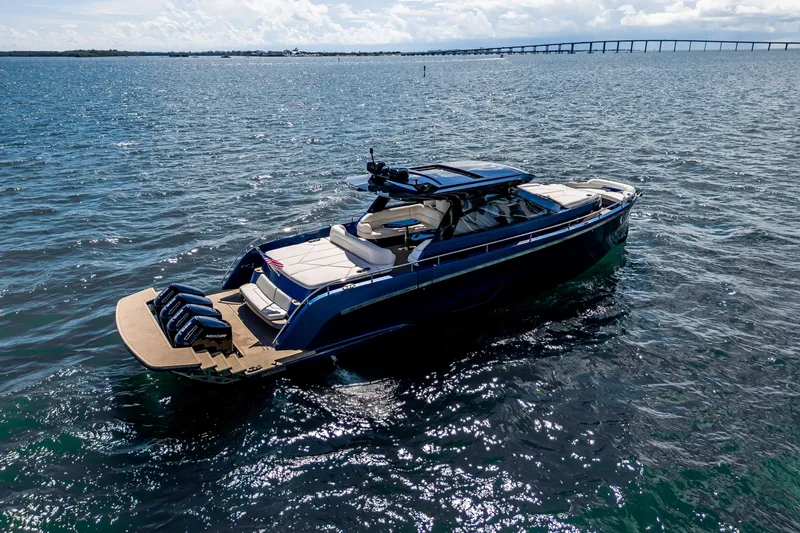  Yacht Photos Pics Luxury 2025 Dutch American DA 53 yacht on open water, featuring sleek design and powerful engines.