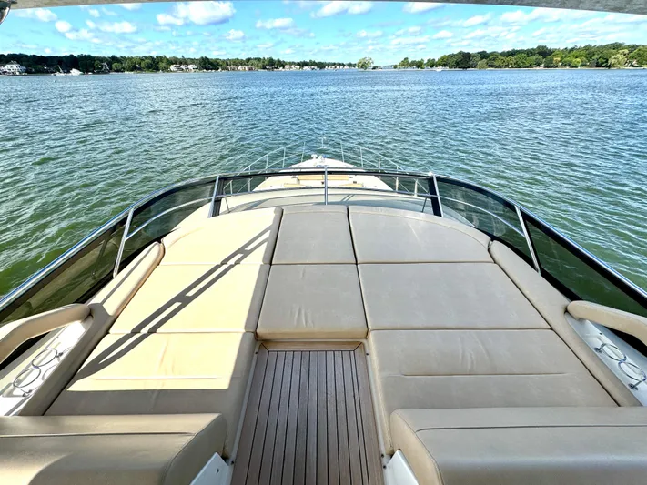 Kimberlee Dawn Yacht Photos Pics FlyBridge Forward Area Sun Pad ( New Upholstery 2024 )