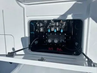  Yacht Photos Pics 2024 Yellowfin 32CC Offshore engine compartment.