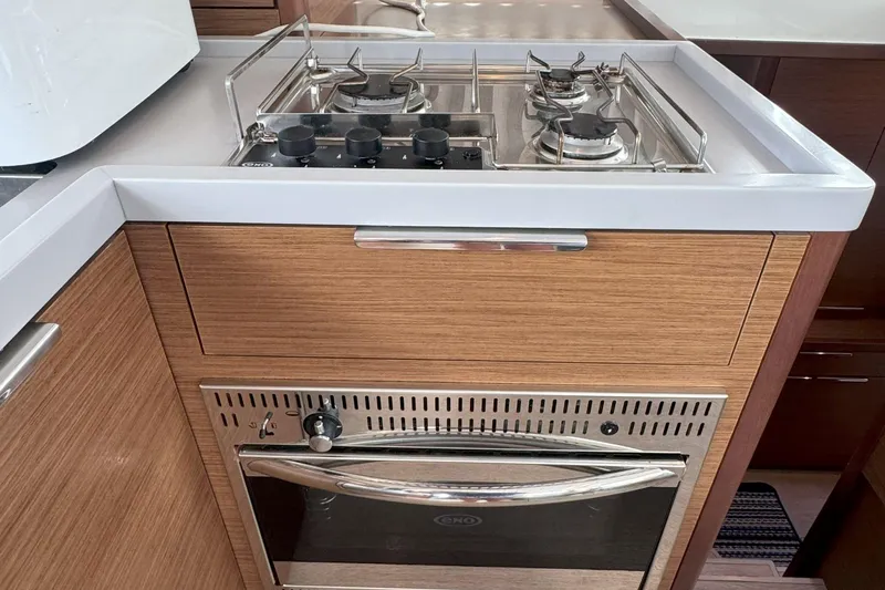 Keola Yacht Photos Pics Modern kitchen in 2022 Lagoon 40 yacht with stove and oven.