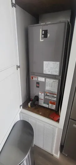  Yacht Photos Pics 2020 Destination Yachts 16x45 Condo Series HVAC unit in cabinet.