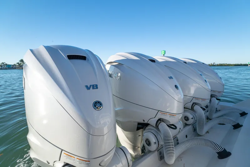 Liberado Yacht Photos Pics Four Yamaha V8 outboard engines on a 2018 HCB 53 Suenos RXV boat.