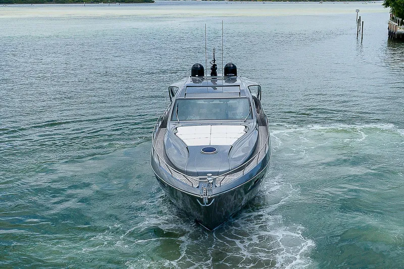 Andiamo Yacht Photos Pics 2015 Pershing 70 yacht cruising on calm waters.