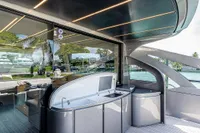 Luxury 2015 Pershing 70 yacht deck with sleek design and modern amenities.