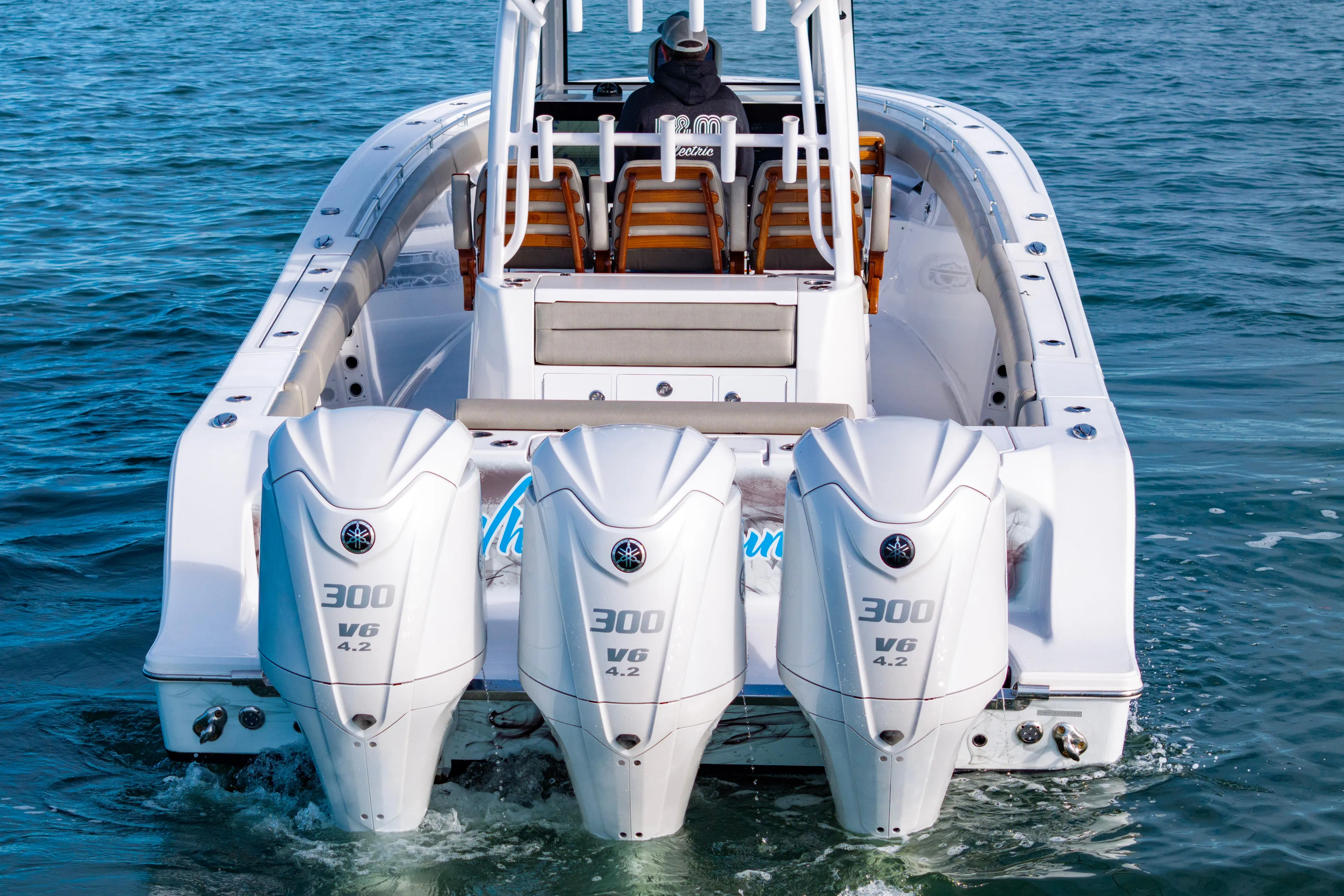 What A County Yacht Photos Pics 2022 Sportsman Open 352 Center Console with triple 300 V6 engines on the water.