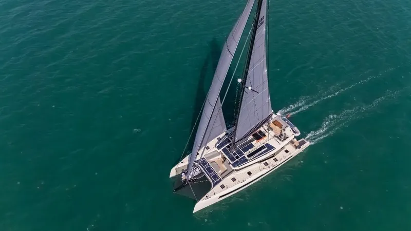 Jack Yacht Photos Pics Aerial view of 2023 McConaghy MC75 sailing on open water.