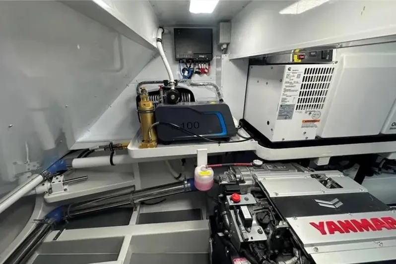 Jack Yacht Photos Pics Engine room of 2023 McConaghy MC75 yacht featuring Yanmar engine and modern equipment.