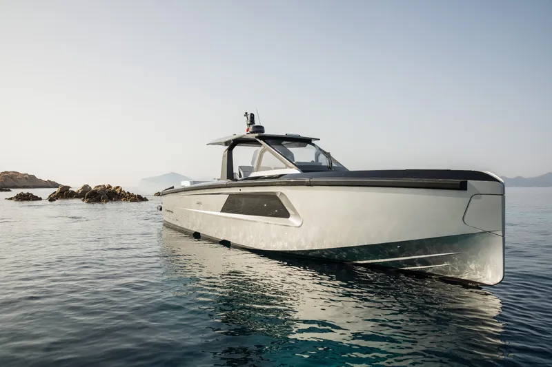  Yacht Photos Pics Maori 46 Outboard 2026 on calm water, modern design.