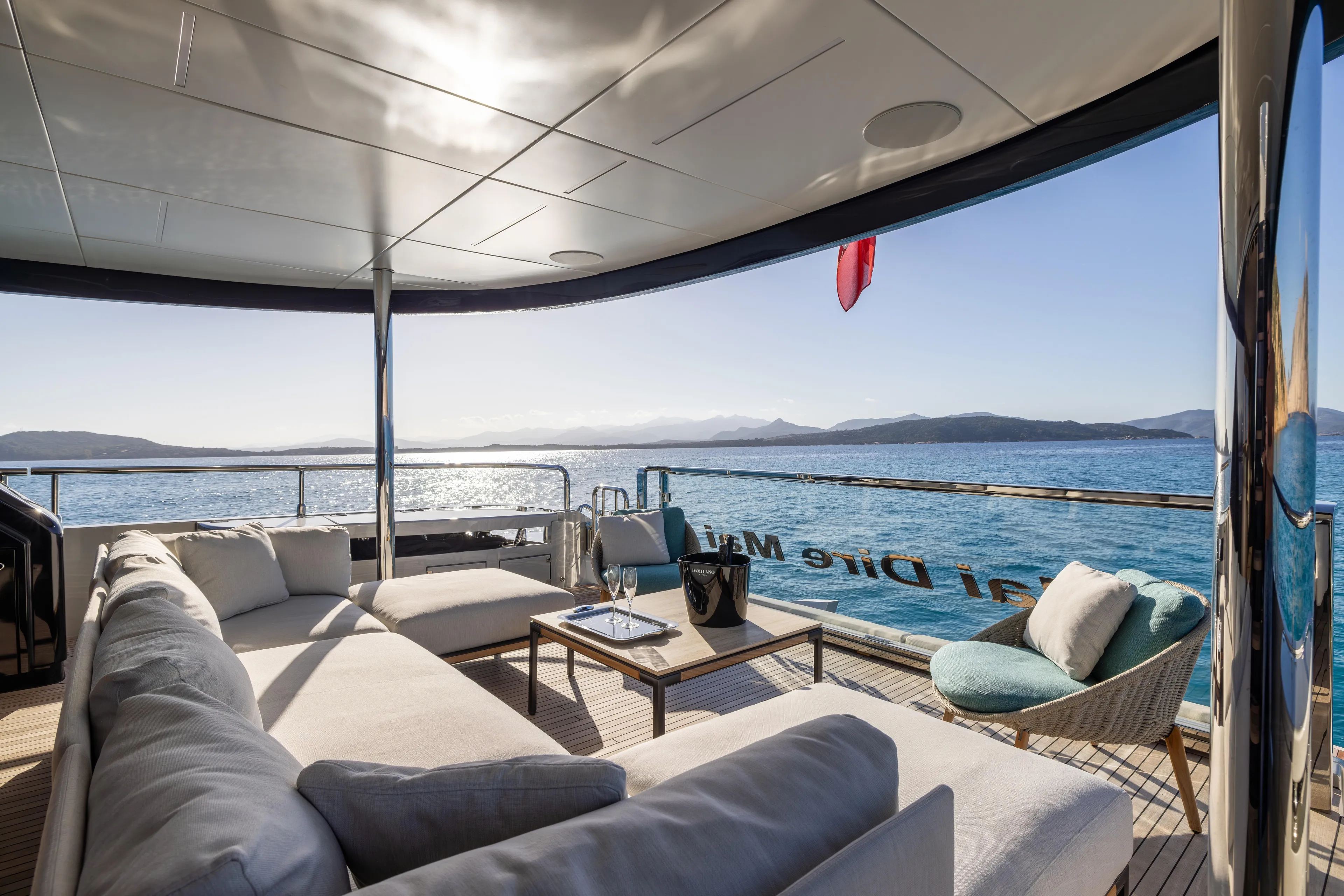 Filippetti F100 Yacht Photos Pics Luxurious Filippetti F100 yacht deck with ocean view, 2026 model.