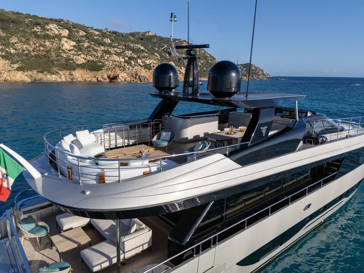 Filippetti F100 Yacht Photos Pics Luxurious 2026 Filippetti F100 yacht cruising in scenic coastal waters.