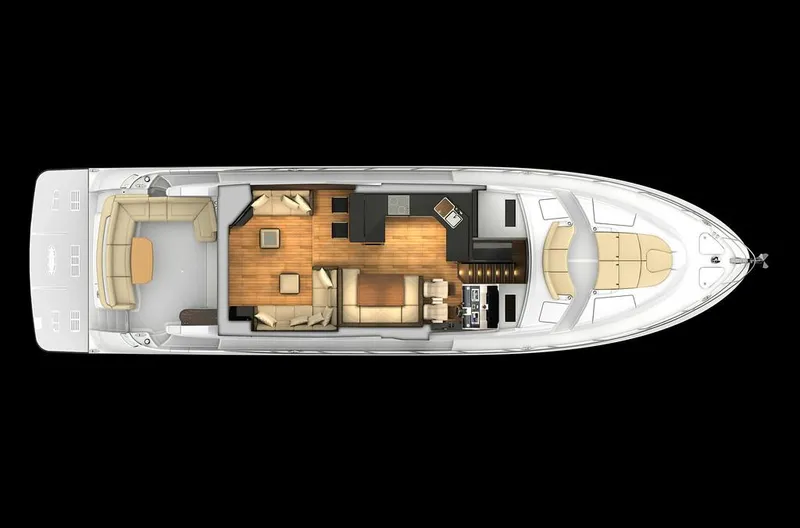 Special K Yacht Photos Pics Manufacturer Provided Image: Top view of 2016 Sea Ray L650 yacht interior layout.