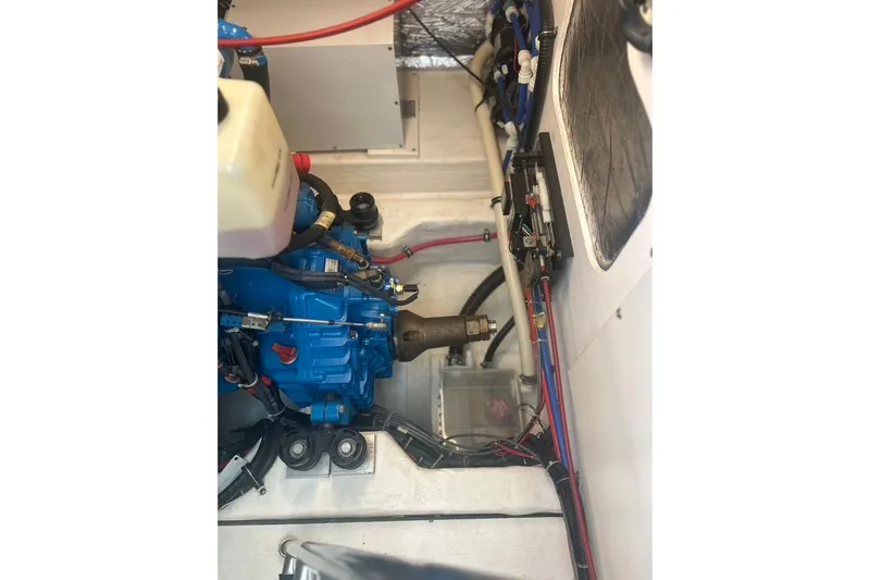  Yacht Photos Pics Engine compartment of 2005 Tiara Yachts 3600 Sovran, showcasing mechanical components.