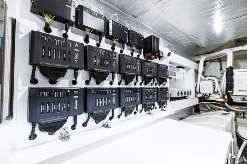 Frivolous Yacht Photos Pics Electrical control panel in 2021 Riviera 5400 Sport Yacht Platinum Edition.