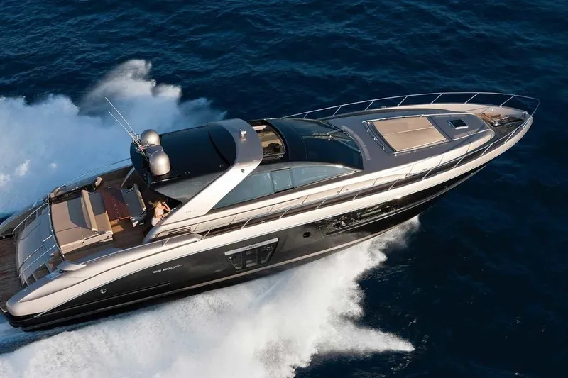 "alin 4ever" Yacht Photos Pics Luxurious 2010 Riva 68 Ego Super yacht cruising on open sea.