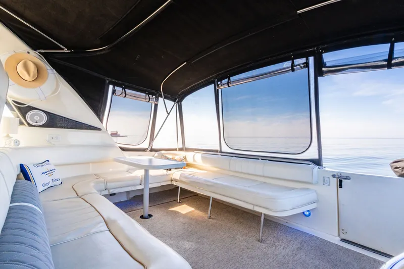  Yacht Photos Pics Luxurious interior of 1997 Sea Ray 400 Sundancer yacht with ocean view.