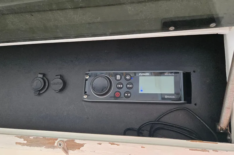 In 2 Deep Yacht Photos Pics Fusion MS-RA70 Bluetooth stereo system on 1984 Ocean Yachts 46 Super Sport.