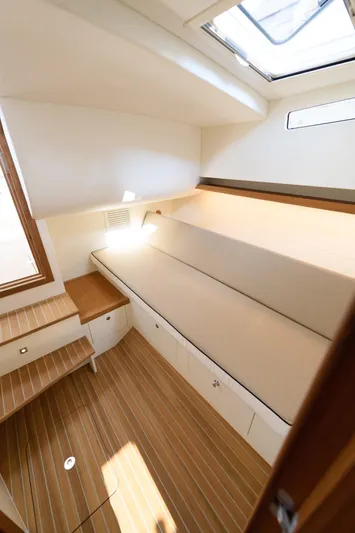 36 Yacht Photos Pics Modern Toy 36 yacht interior with wooden flooring and skylight, 2025 model.