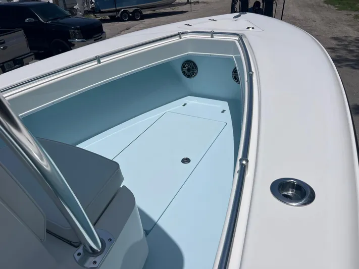  Yacht Photos Pics 2023 Contender 25 Tournament boat interior with sleek design and spacious seating area.