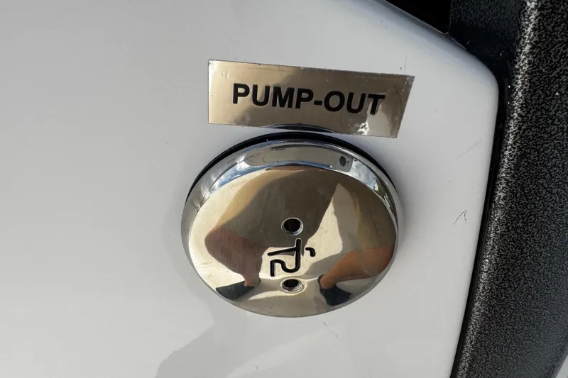  Yacht Photos Pics 2026 Sea Pro 262 Offshore pump-out valve with reflective metal finish.