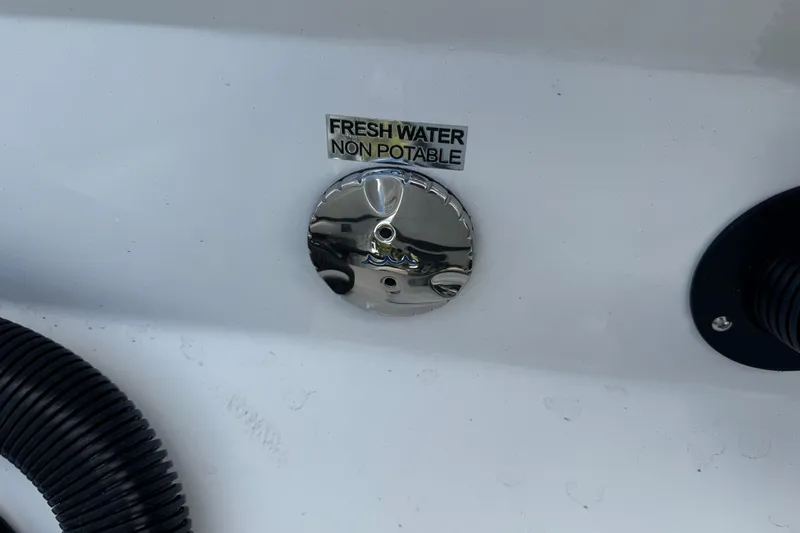  Yacht Photos Pics Fresh water access on 2026 Sea Pro 262 Offshore boat, labeled non-potable.