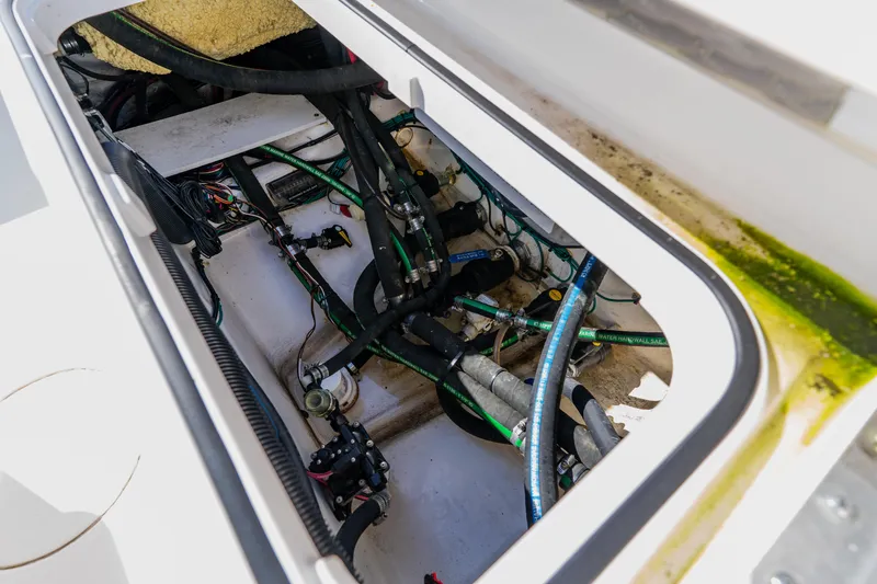  Yacht Photos Pics 2022 Caymas 28 HB boat interior wiring and plumbing details.