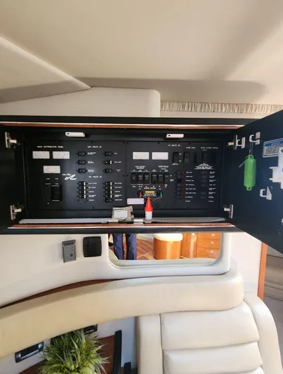  Yacht Photos Pics Electrical panel inside a 2004 Sea Ray Sundancer 460 yacht cabin.