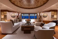 Luxurious interior of 2022 Amels Custom yacht with elegant seating and modern decor.