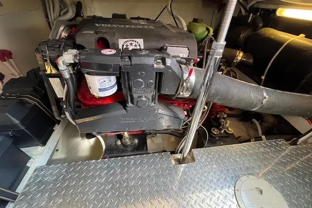 Yacht Photos Pics Engine compartment of a 2005 Carver 38 Super Sport with Volvo Penta engine.
