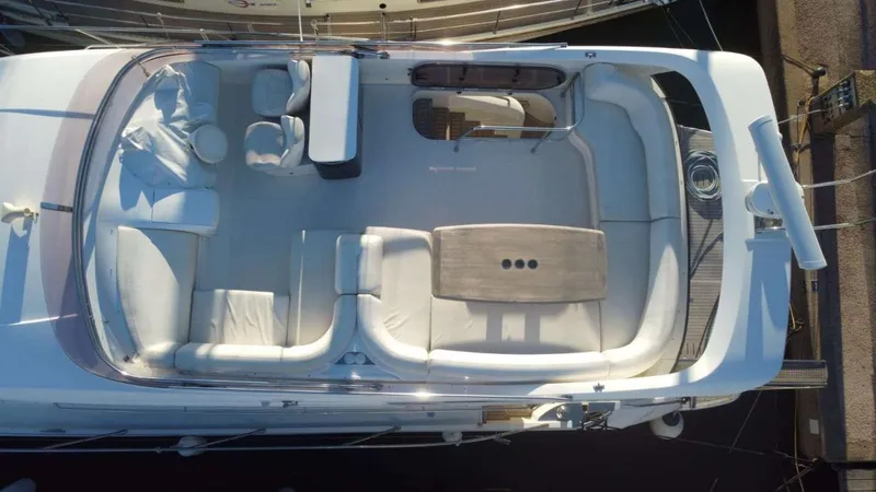  Yacht Photos Pics Overhead view of 2013 Princess Flybridge 52 Motor Yacht's spacious seating area.