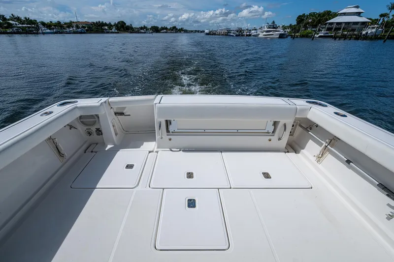  Yacht Photos Pics 2008 Tiara Yachts 3200 Open boat deck with scenic water view.