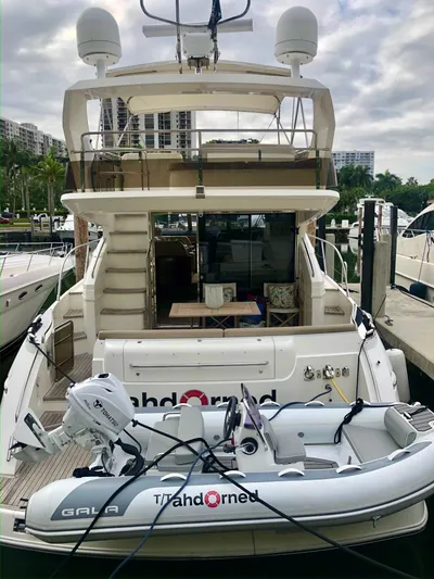 Ahdorned Yacht Photos Pics Luxury Princess F54 yacht docked with inflatable boat, 2009 model.