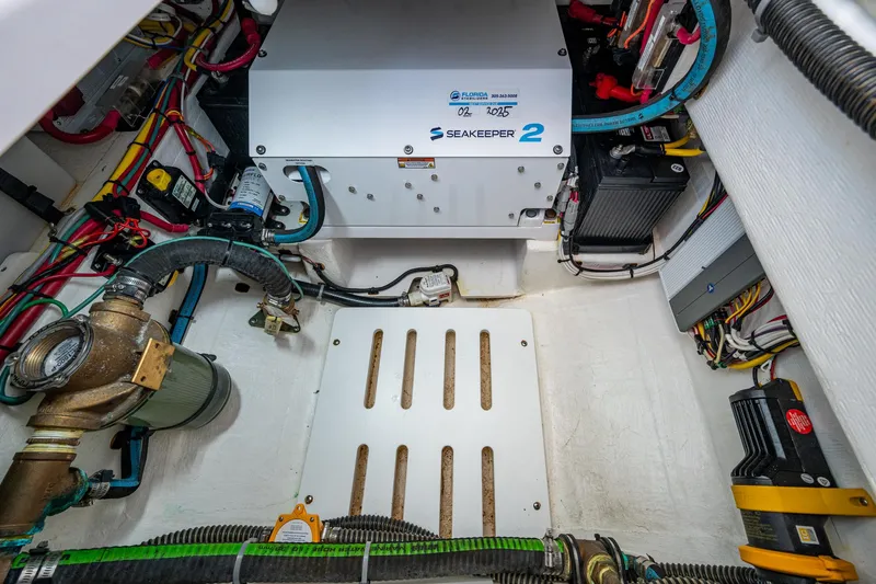  Yacht Photos Pics Engine compartment of 2022 Southport 33 DC with Seakeeper 2 stabilization system.