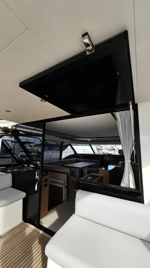 Diamond Si Yacht Photos Pics 2024 Prestige M48 yacht interior with modern design and luxurious seating.