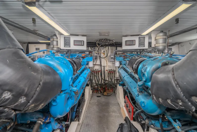 Sovereign Lady Yacht Photos Pics spacious engine room