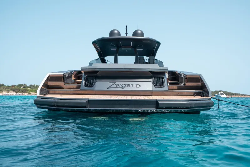 Maori 64 Yacht Photos Pics Rear view of Maori 64 yacht, 2026 model, on open water.