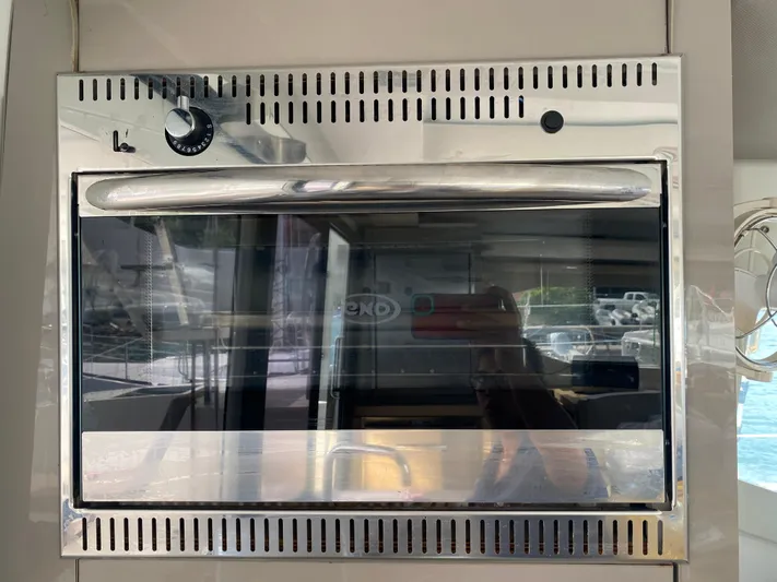 La Mer Kat Yacht Photos Pics Stainless steel oven in 2016 Fountaine Pajot Lucia 40 yacht kitchen.