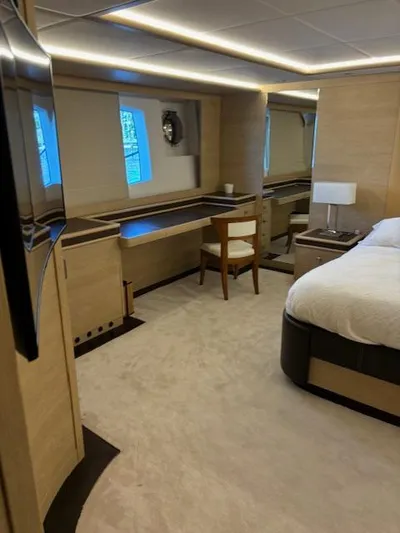  Yacht Photos Pics Luxurious interior of 2009 Astondoa 96 GLX yacht with modern furnishings and elegant design.