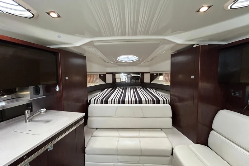  Yacht Photos Pics Interior of 2017 Monterey 355 Sport Yacht with modern design and comfortable seating.