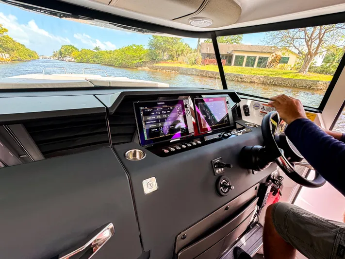  Yacht Photos Pics 2024 Axopar 37XC CROSS CABIN BRABUS Trim interior with advanced navigation system.