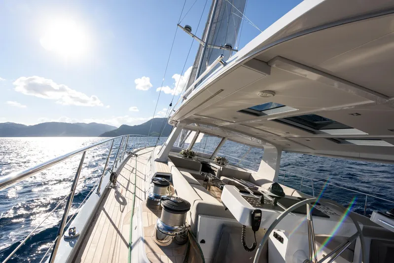 Mishi Yacht Photos Pics Luxurious Custom Mishi 88 yacht sailing on sunny ocean, 2018 model.