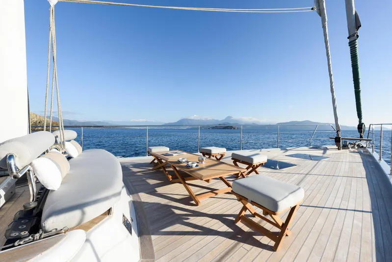 Mishi Yacht Photos Pics Luxurious deck of 2018 Custom Mishi 88 yacht with ocean view.