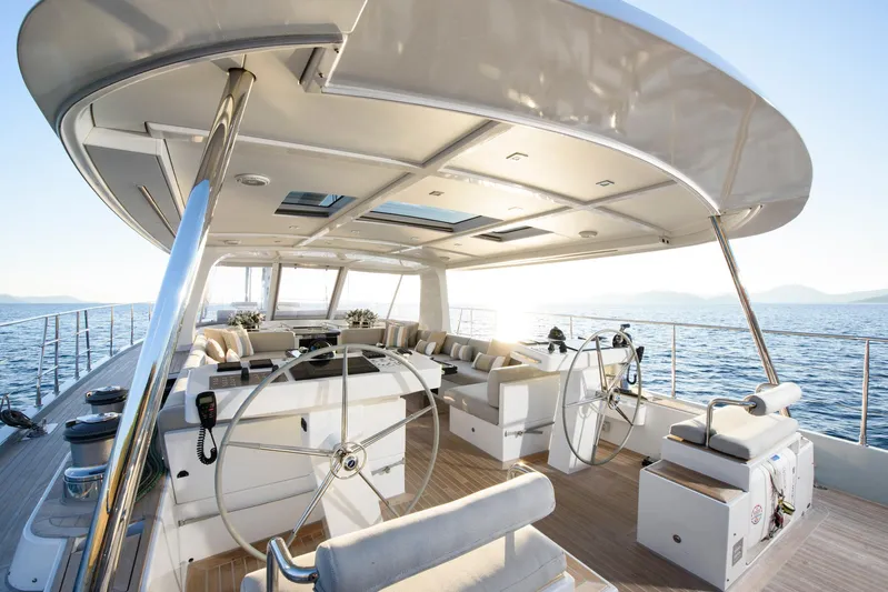 Mishi Yacht Photos Pics Luxurious Custom Mishi 88 yacht interior, featuring modern design and ocean views, 2018 model.