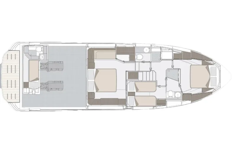  Yacht Photos Pics Manufacturer Provided Image: Floor plan of 2025 Azimut Fly 53 yacht, showcasing interior layout and design.