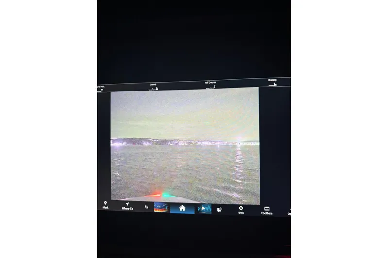 Freedom Yacht Photos Pics Nighttime navigation screen on a 2026 Grady-White Freedom 325 boat.