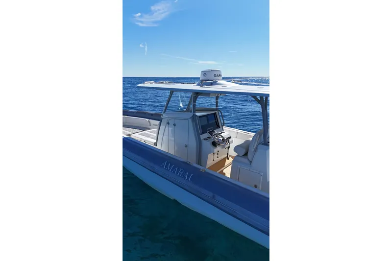  Yacht Photos Pics 2022 Ocean 1 370 boat on clear blue water, featuring sleek design and modern navigation equipment.